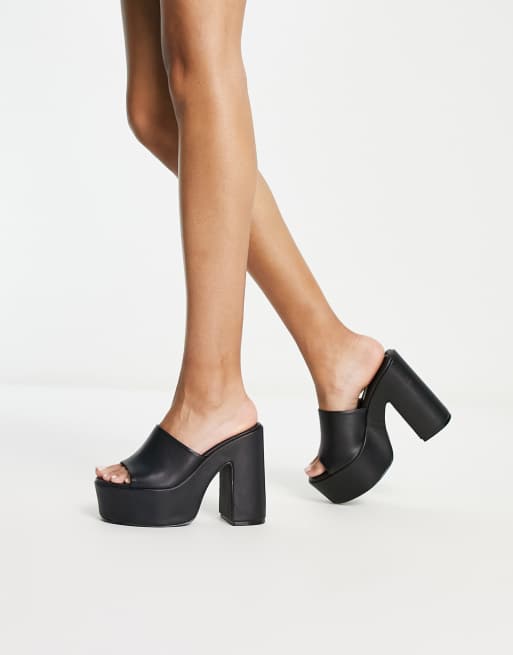 Simmi London Wide Fit – Lala – Czarne sandały na platformie, 3 z 4