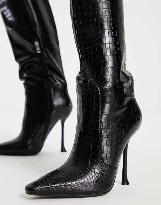 Simmi London Wide Fit Mariam stiletto heel knee boots in