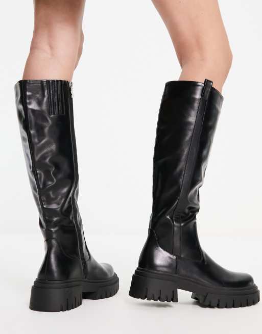 Simmi London Wide Fit Marlon chunky knee boots in black , 2 of 4