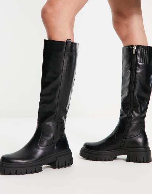 Simmi London Wide Fit Marlon chunky knee boots in black , 4 of 4