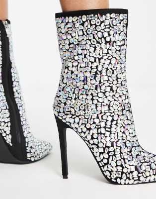 wide fit sparkly boots