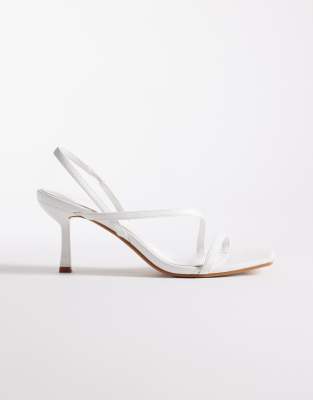 Simmi Wide Fit Simmi London Wide Fit Natasha Strappy Heeled Sandals In White