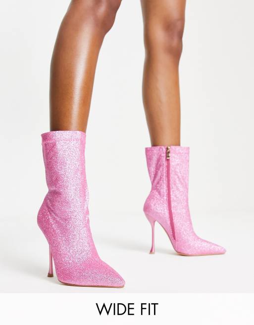 Pink sequin clearance booties