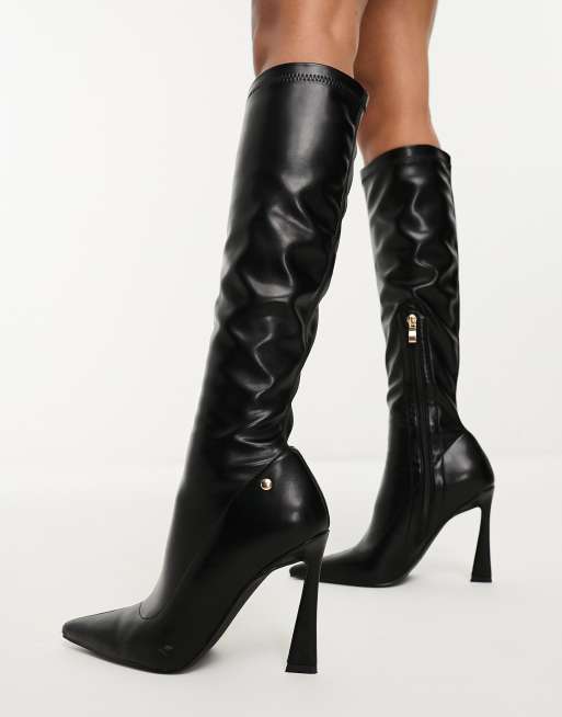 Wide fit stretch shop knee high boots