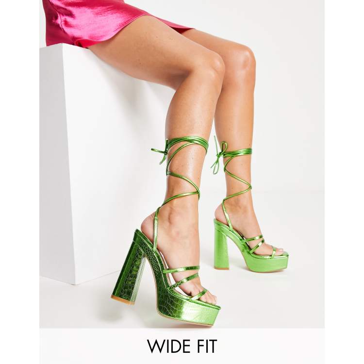 Wide fit hot sale green heels