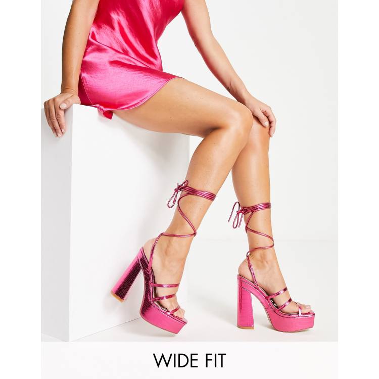 Pink platform outlet heels