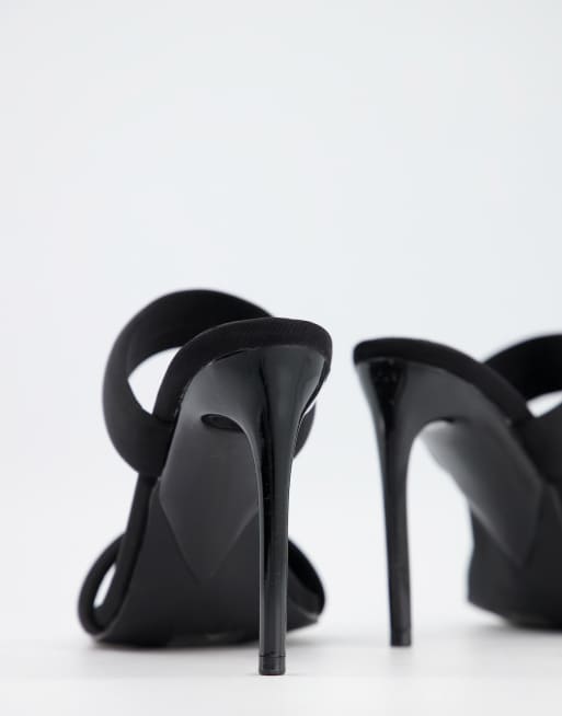 Simmi London Wide Fit Skye padded mules in black, 3 of 4