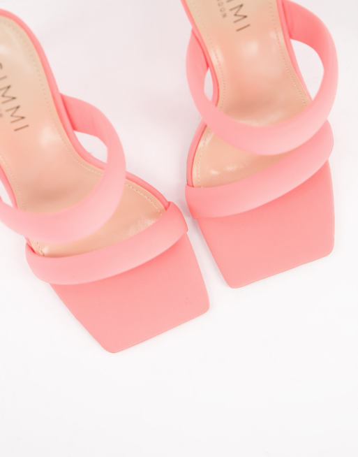 Simmi London Wide Fit Skye padded mules in pink, 2 of 4