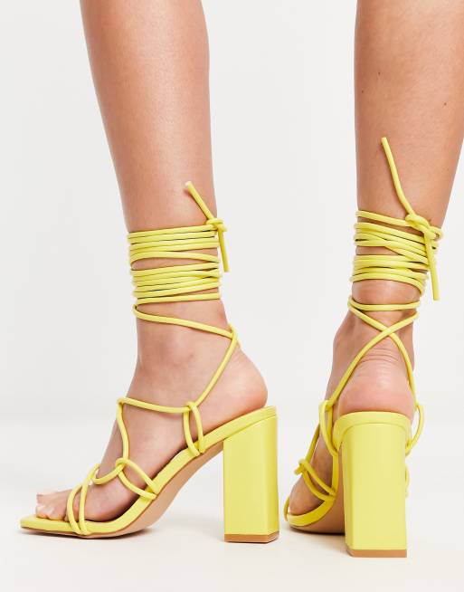 Yellow tie hot sale up sandals