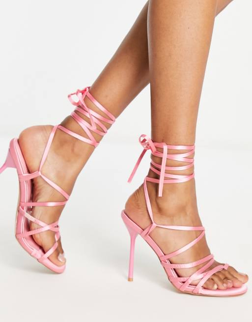 light pink tie heels