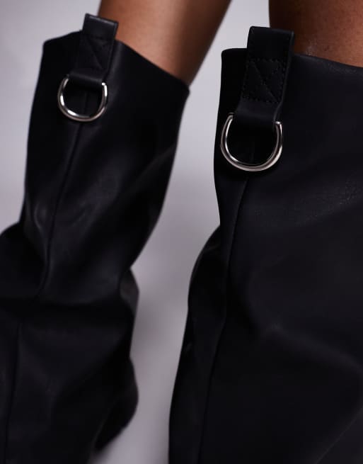 Simmi London Wiz foldover chunky low ankle boots in black