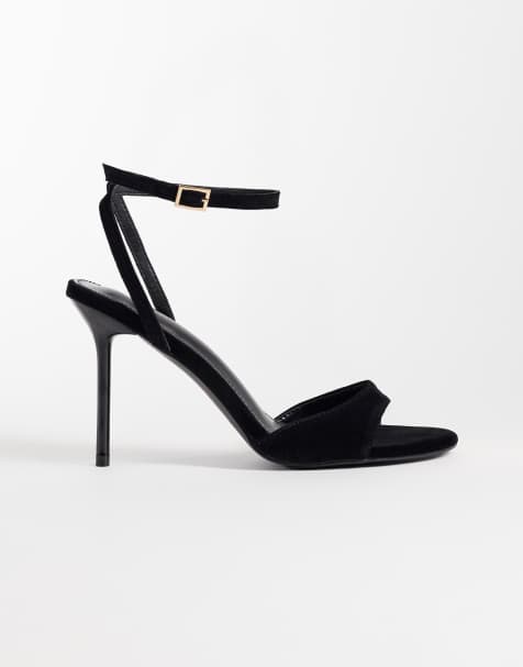 Simmi London Wynna classic heeled sandal in black velvet - view 1