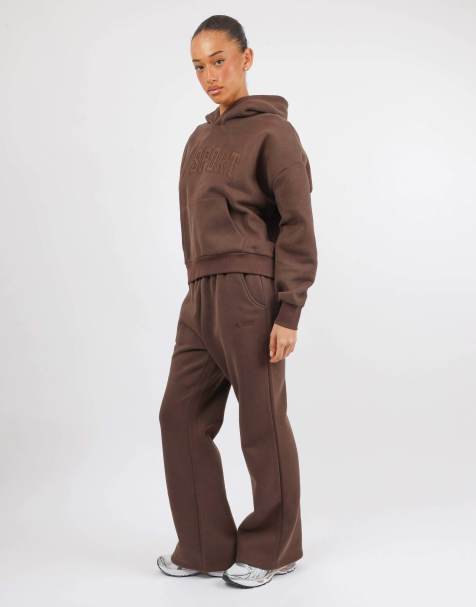 Simmi London X mia khan sport flared joggers in brown - view 1