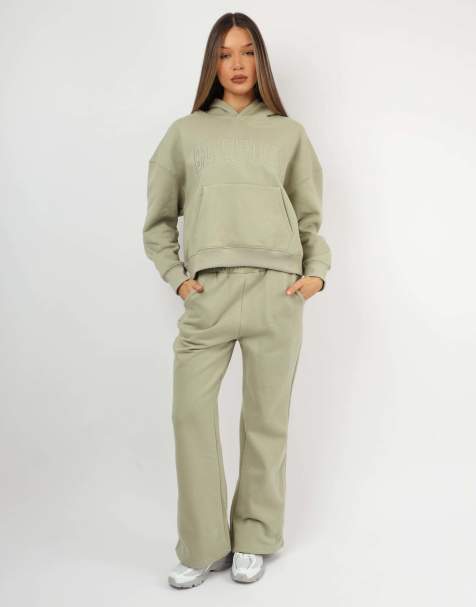 Simmi London X mia khan sport flared joggers in sage - view 1