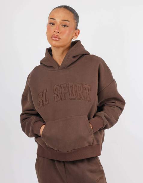 Simmi London X mia khan sport hoodie in brown - view 1