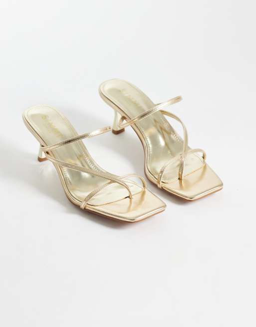 SIMMI London - Zarah - Sandales style mules à petit talon - Doré, 2 de 4