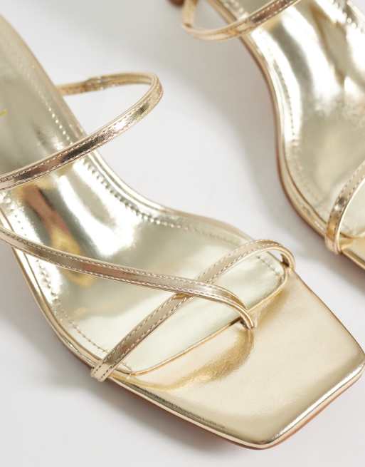 SIMMI London - Zarah - Sandales style mules à petit talon - Doré, 3 de 4