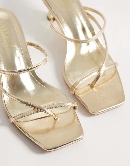 SIMMI London - Zarah - Sandales style mules larges à petit talon - Doré, 2 de 4