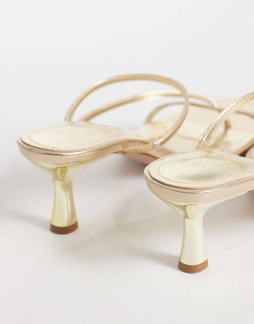 SIMMI London - Zarah - Sandales style mules larges à petit talon - Doré, 4 de 4