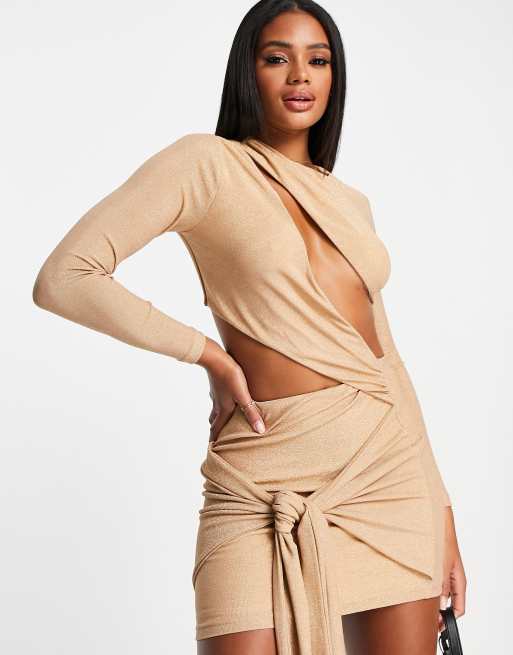 Bodycon dress with stomach cut out sale