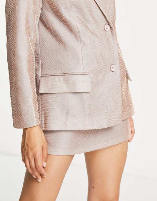 Simmi Petite - Blazer met glitter in roségoud, deel van co-ord set, 4 van 4