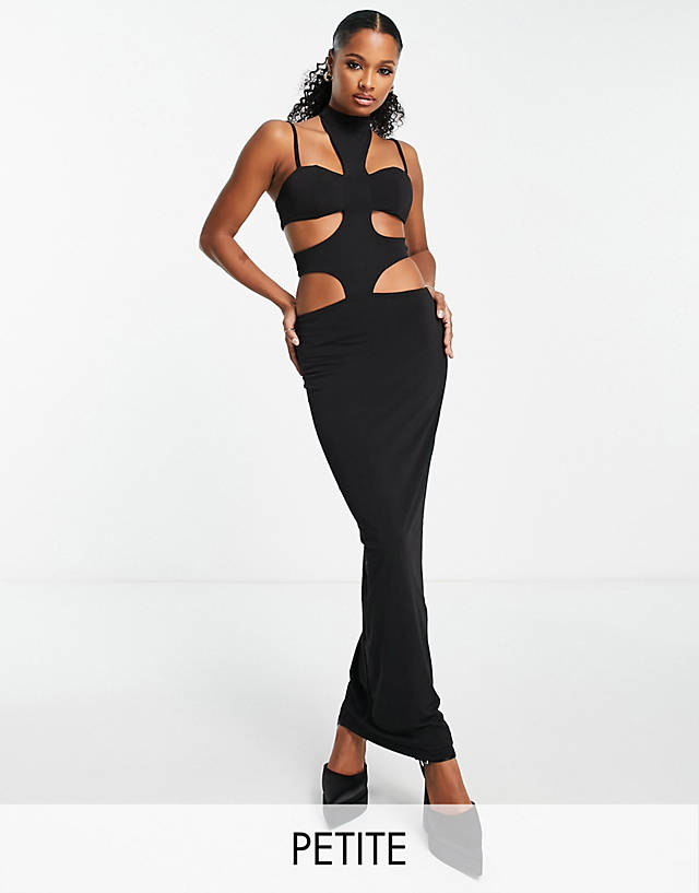 Simmi Clothing - Simmi Petite high neck cut out maxi dress in black