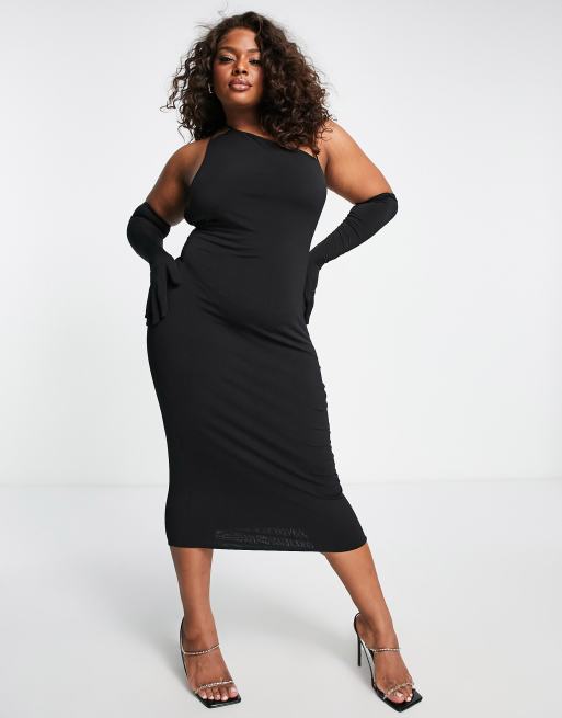 Plus black shop midi dress