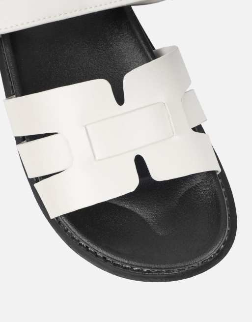 SIMMI Shoes Adelle box chunky footbed slides in white, 3 of 4