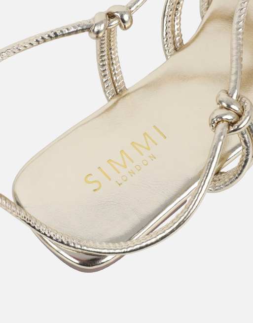 SIMMI Shoes Aliana flat sandals in gold metallic, 3 of 4