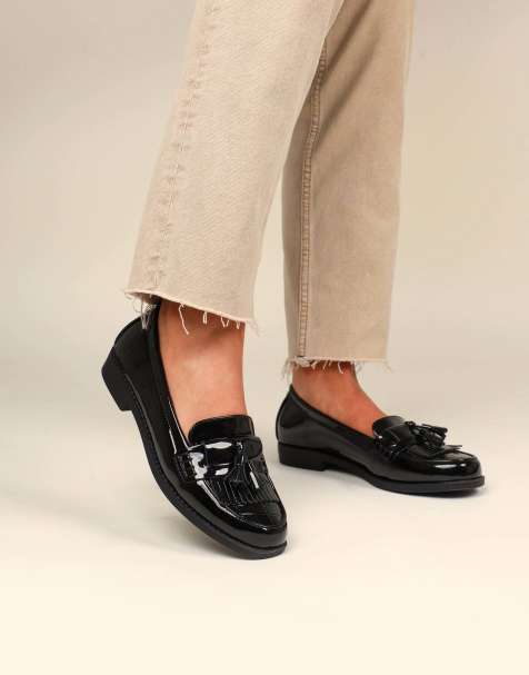 SIMMI Shoes Arissa tassel loafers in black patent - view 1