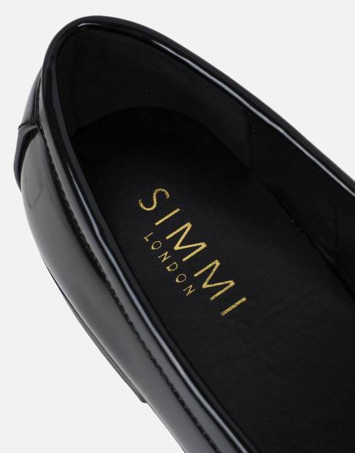 SIMMI Shoes Arissa tassel loafers in black patent, 3 of 4