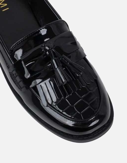 SIMMI Shoes Arissa tassel loafers in black patent, 4 of 4