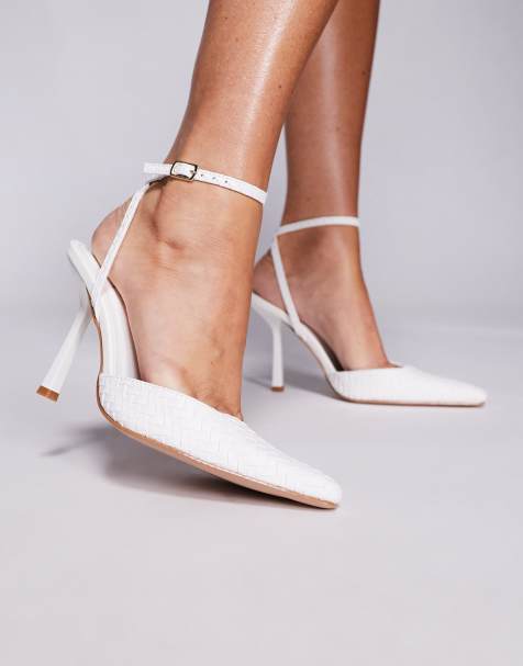 SIMMI Shoes Bebbo woven court shoes in white - view 1