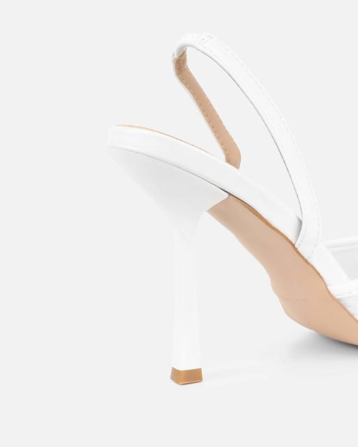 SIMMI Shoes Bebee bow heeled sandals in white lace, 2 of 4