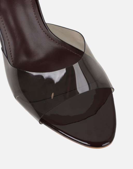 SIMMI Shoes Belize mule wedges in brown patent, 4 of 4