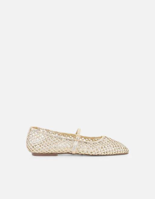 SIMMI Shoes Cecilia woven mesh ballet flats in gold metallic, 2 of 4