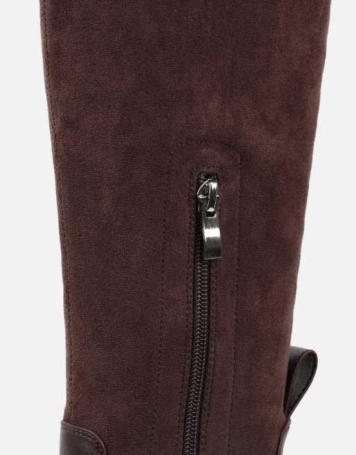SIMMI Shoes Chorley microfibre stretch chunky boots in brown, 3 of 4