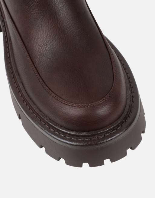 SIMMI Shoes Chorley microfibre stretch chunky boots in brown, 4 of 4