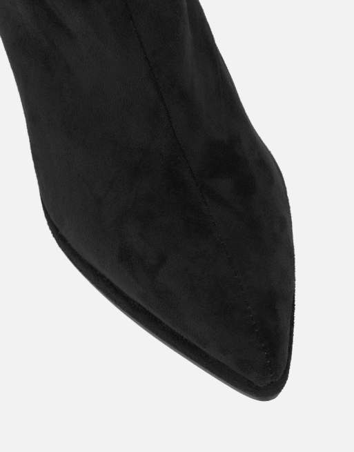 SIMMI Shoes Clarke ruched boots in black suedette, 4 of 4