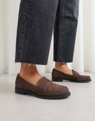  Dime penny loafers  faux suede