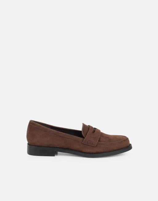 SIMMI Shoes Dime penny loafers in brown suede