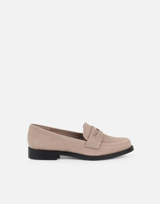 SIMMI Shoes Dime penny loafers in taupe suede