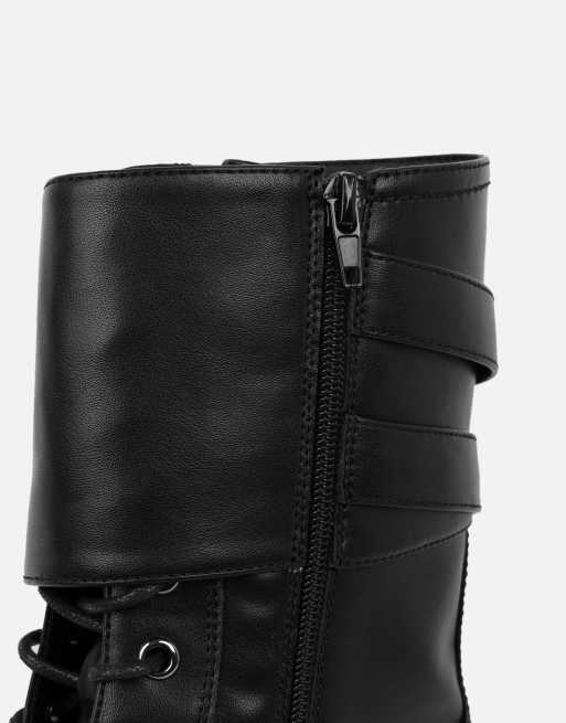 SIMMI Shoes Ede high lace up boots in black, 3 of 4