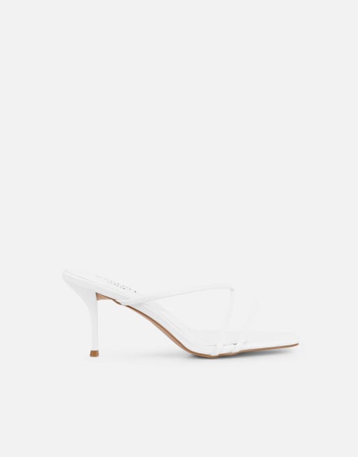 SIMMI Shoes Elena strappy mules in white, 2 of 4