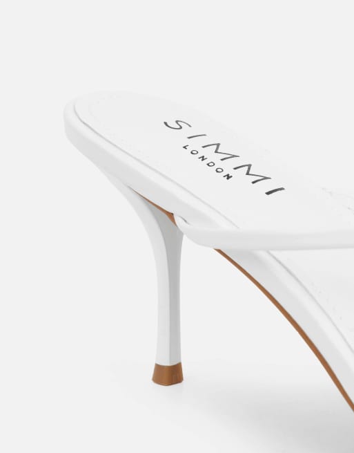 SIMMI Shoes Elena strappy mules in white, 3 of 4