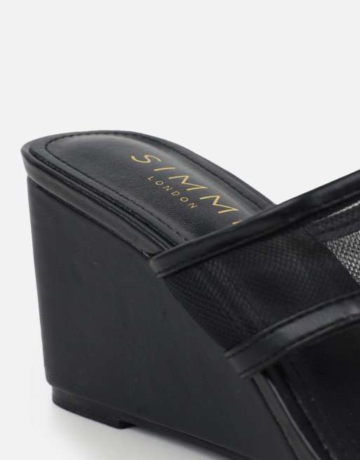 SIMMI Shoes Elsie mules in black mesh, 3 of 4