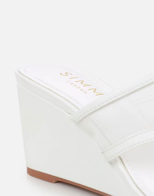 SIMMI Shoes Elsie mules in white mesh, 3 of 4