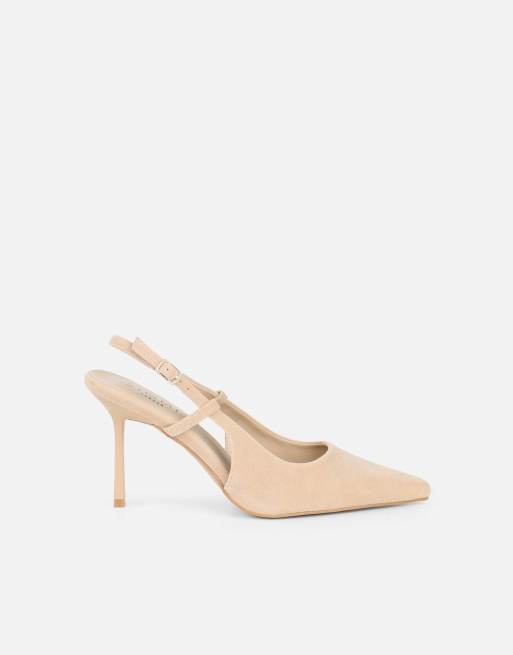 SIMMI Shoes Emarra slingback court shoes in beige suede