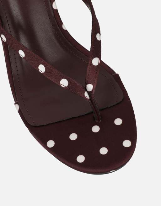 SIMMI Shoes Emeriee Toe Post Wedge Sandals in brown polka, 4 of 4
