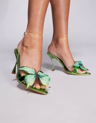  Fenelly metallic butterfly detail heeled sandals 
